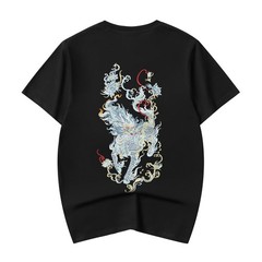 Niepce Japanese Streetwear T-Shirt Embroidery Graphic Tee for Men