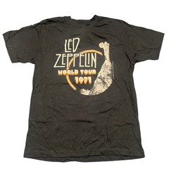 Led Zeppelin 1971 World Tour Graphic T-Shirt Black Mens Large 2007 Myth Gem L
