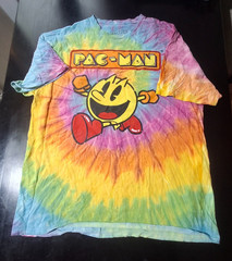 PAC-MAN by Bandai Namco C-Life Group Large Tie Dye Rainbow T-Shirt Mens
