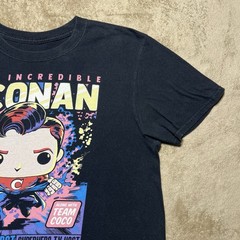 Funko Pop T Shirt Mens M Black 2018 Incredible Conan Superhero TV Host Graphic