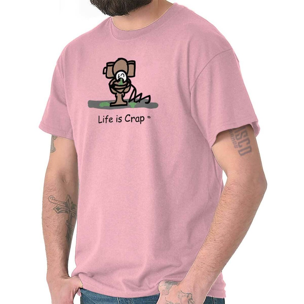 Life is Crap Sucks Drinking Hangover Funny Womens or Mens Crewneck T Shirt Tee