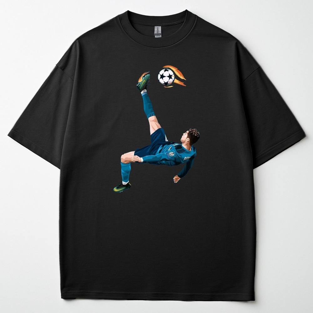 Cristiano Ronaldo Bicycle Kick Soccer Shirt CR7 Graphic Tee Evergreen Fan Gift