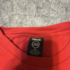 Vintage 90s Y2k Mecca Mens T Shirt Size L Red Long Sleeve Big Graphic Print Logo