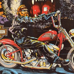 Vintage SSI 1991 Harley Davidson Lone Wolf Biker Motorcycle HD T-Shirt 0934
