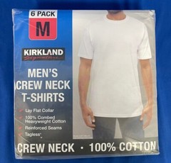 Kirkland Signature Men’s Crew Neck 6-Pack T-Shirts – Choose Color & Size – NEW