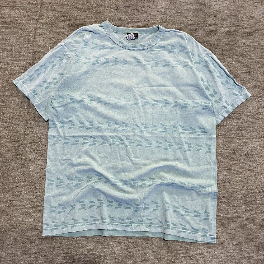 Gramicci Men’s Geometric Pattern Blue Crew Neck Short Sleeve T-Shirt Size M Mens