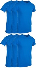 BILLIONHATS 6 Pack Men’s Cotton Short Sleeve T-Shirts 3XL (Royal Blue)