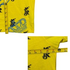 Request T-Shirt Mens Vibrant Yellow Crew Layered Demon Eyes XL Y2K Retro