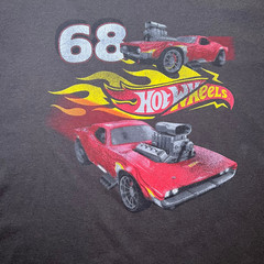 Hot Wheels Graphic T Shirt Unisex S Gray 68 Red Flame Muscle Cars Mad Engine