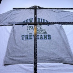 VTG New Trier Trevians Gray Football T Shirt Short Sleeve 2XL