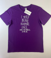Mimooran “I Tried Being Normal Once” Purple tshirt Size S