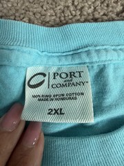 Hooters Shirt Mens 2XL Blue Pocket Logo Restaurant Crew Neck Long Sleeve