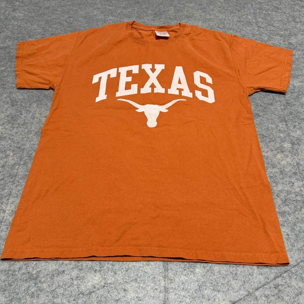 ComfortWash Texas Longhorns T-Shirt Men’s MED Burnt Orange Cotton NCAA Fan Gear