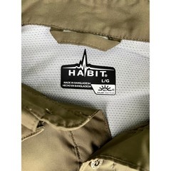 Habit Men’s L Performance Fishing Shirt Solar Factor Long Sleeve Tan Excellent