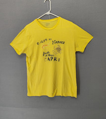 J Crew Shirt Mens Medium Yellow Golfo Di Napoli Capri Graphic Short Sleeve Tee