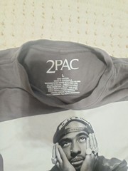 2Pac Tupac Shakur Portrait Graphic Short Sleeve T-Shirt Gray