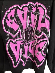 NWT Evil Vice Black & Pink Graphic Long Sleeve Tee Size Small