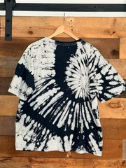 AC/DC Black and White Tie-Dye Graphic T-Shirt XL