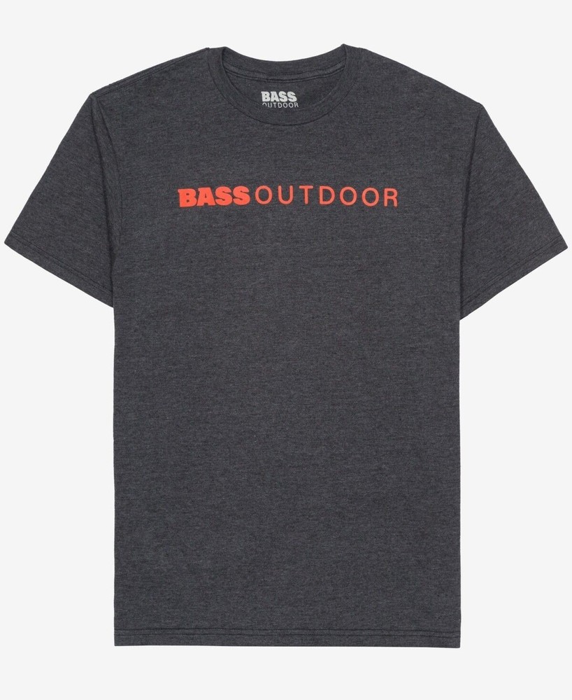 Bass Outdoor Men’s Lined T-shirt in Charcoal Heather-2XL