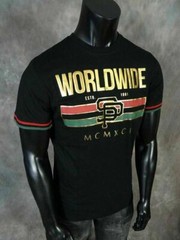 Mens Southpole T-Shirt Worldwide Raised Gold Foil Prints Black Red or White