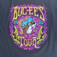Buc-ees Tour 1982-2021 Hippie Double Sided Graphic Black T shirt Size Large