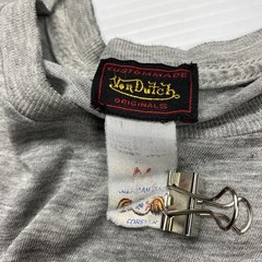 Vtg Von Dutch Script Spellout Logo Mens Shirt M Gray Y2K Retro Punk USA Graphic