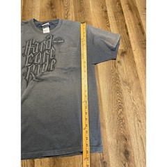 Harley Davidson Hard Core Ride Pocket T-Shirt Mens Large Blue Gray Landers