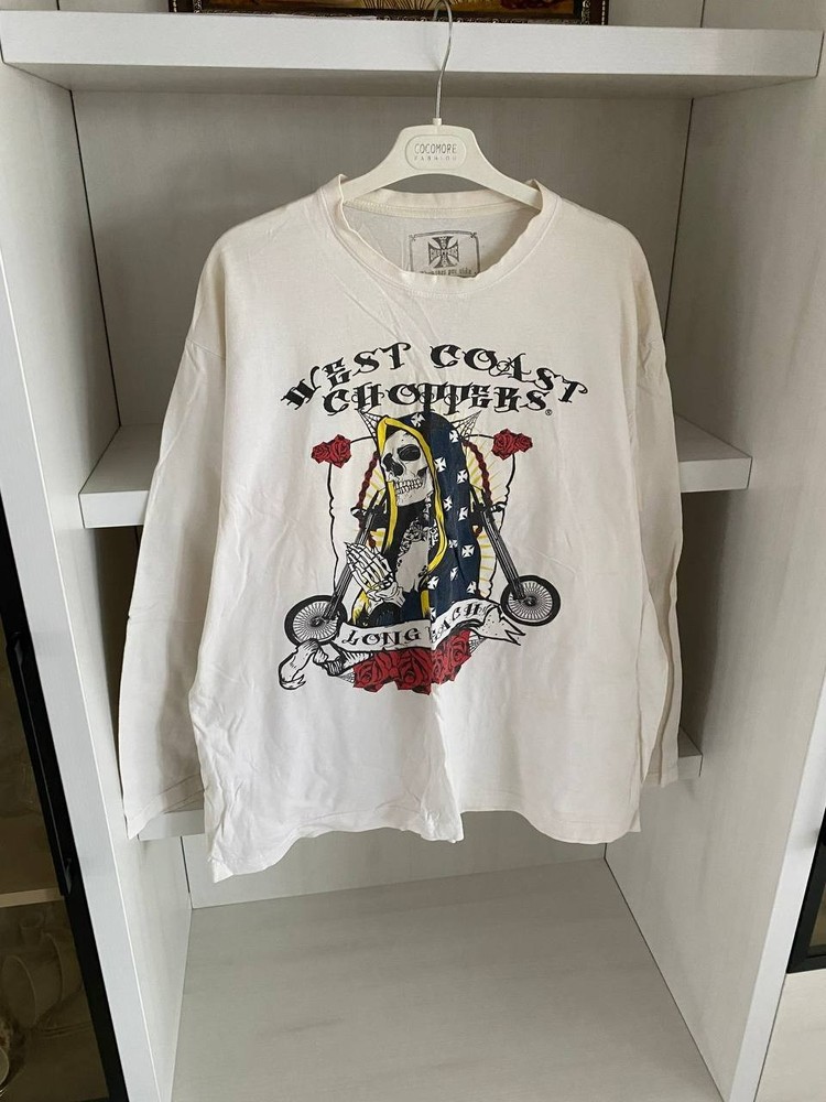 Vintage West Cost Choppers Crazy Longsleeve Y2K White Distresed