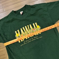 Vintage Hawaii Flower of the Islands Souvenir Single Stitch Green Shirt Size XL