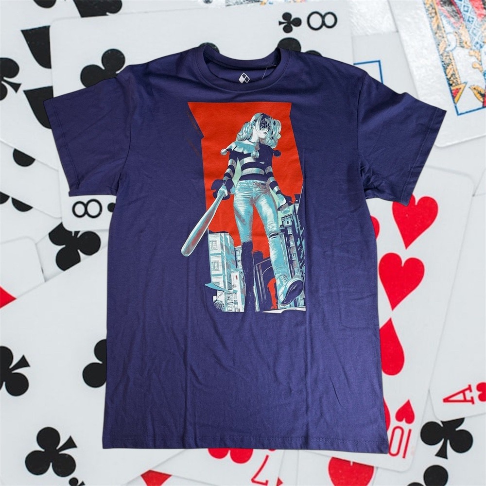 Harley Quinn DC Comics NWT Men’s L Purple Cotton Poly Blend S/S Graphic T-Shirt