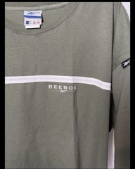 Reebok Men’s XL Green White Striped Logo T-Shirt Crew Neck NWT