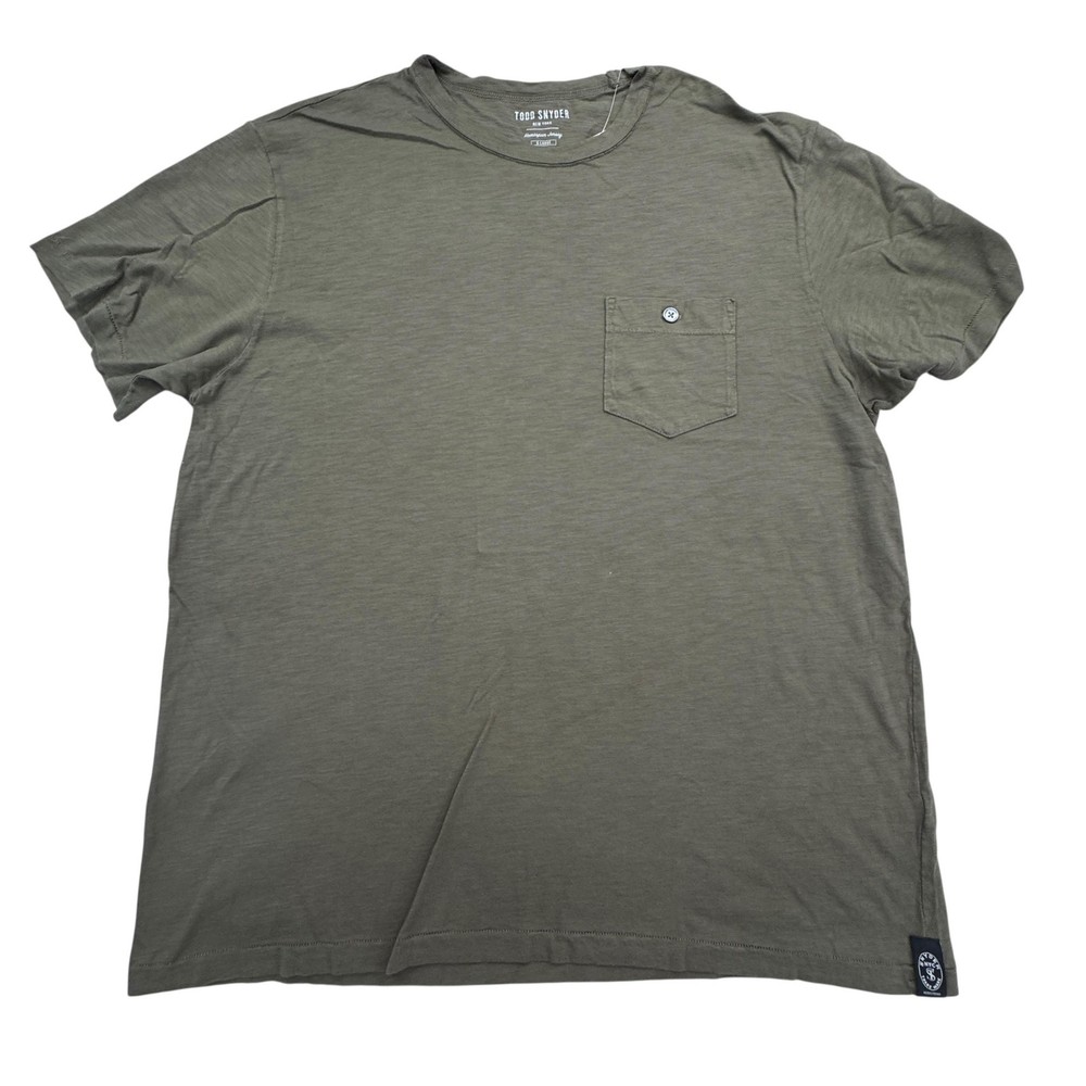 Todd Snyder Shirt Mens XL Olive Green Pocket Tee Homespun Jersey Made USA Casual