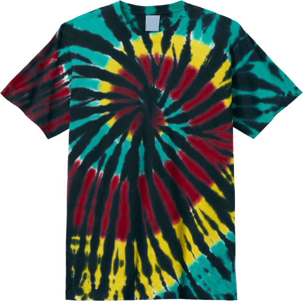 Mens 100% Cotton Tie Dye T-Shirt Island Rasta Spiral Design S-4XL Tye Died Tee