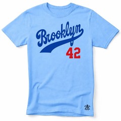 BROOKLYN 42 Baseball HOF themed Pre-Shrunk Ring Spun Cotton T-Shirt