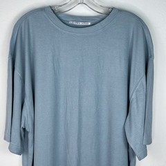 Vintage Linea Dome Men’s Shirt XL New Blue Short Sleeve Textured Casual Crew
