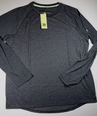 ALL IN MOTION Men’s Light Black Long Sleeve Running T-Shirt NEW XL