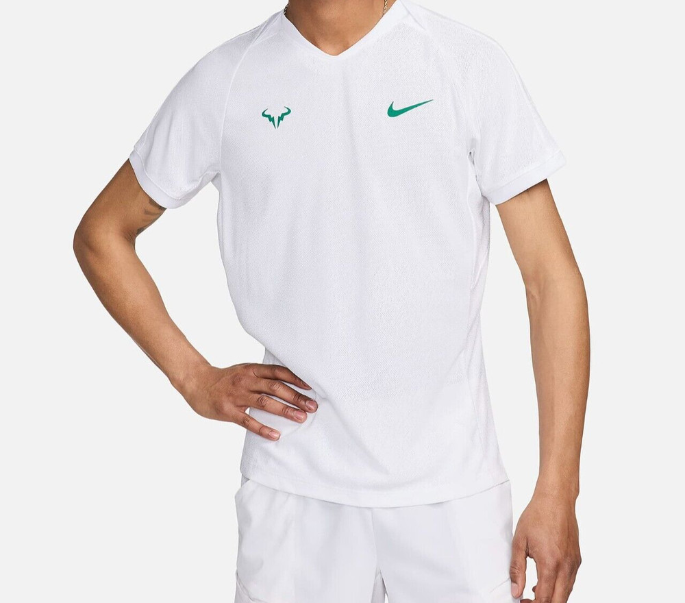 Nike RAFA Dri-FIT ADV Tennis Shirt – Size: XL – FD5409 100 – White / Green – NEW