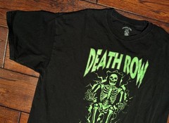 Death Row Records Men’s Black Glow In The Dark Skeleton Logo Rap Hip Hop – 2XL