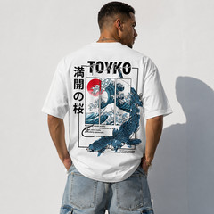 Kanagawa Wave Koi Fish T Shirt Japanese Art Graphic Streetwear Casual Tee
