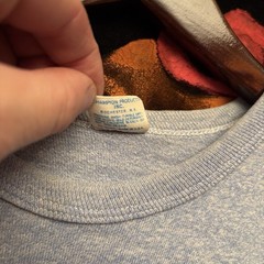 Vintage Champion Blue Bar 70s Heather Blue Cotton Rayon Blend Blank T-Shirt Sz M