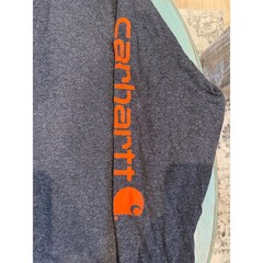 Carhartt Mens 3XL Loose Fit Long Sleeve T-Shirt Graphic Logo Grey TK0231-M