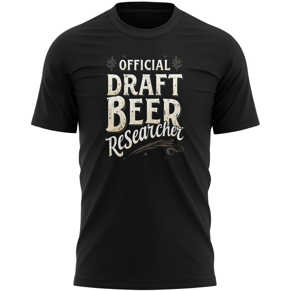 Funny Drinking T Shirt for Men Official Draft Beer Researcher Tee Great for D…