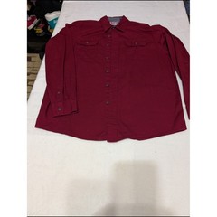 Wrangler Men’s Long Sleeve Shirt Burgundy/Red Western Rodeo Cowboy