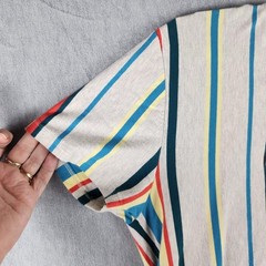 Vox Populi Brooklyn Shirt Mens L Multicolor Stripe Graphic Tee Jersey Knit