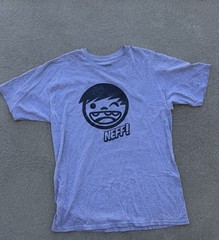 Neff Classic Logo T-Shirt Grey- Vintage Skate/Snowboard Graphic Tee