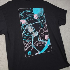 Skater Skeleton Mens XL Black Casual Streetwear Surfer Horror Space NWT