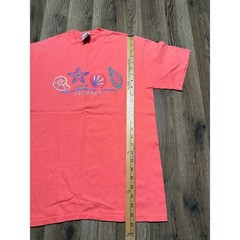 Cal Cru Florida T-Shirt Unisex Medium Coral Pink Adult Embroidered Shells