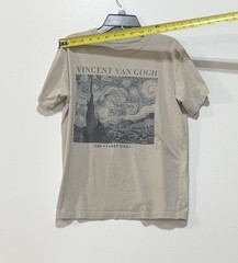 Mighty Fine Starry Night Graphic Beige Cotton Blend Jersey Crew T-Shirt SM