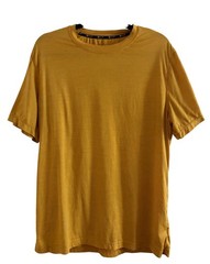 Gaiam Golden Yellow Crew Neck S/S T-Shirt Top Mens Large Athletic Casual Wear