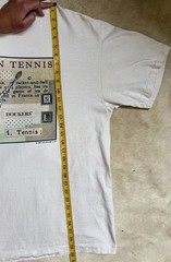 Vintage 90s Dockers Lawn Tennis Graphic Tee Shirt 1993 Levi Strauss Co